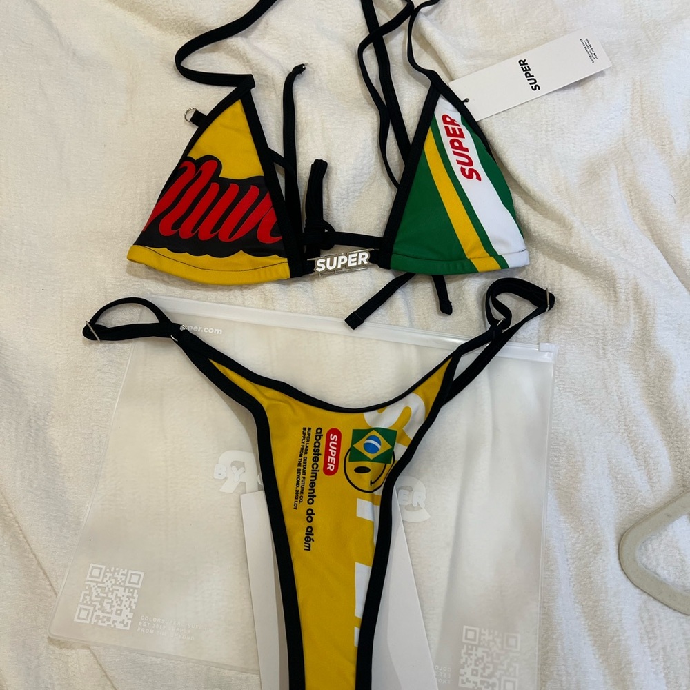 SUPER Yellow and Green Bikini Set